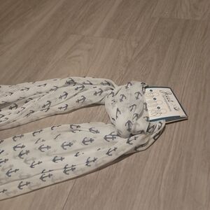 White Anchor Print Scarf NEW